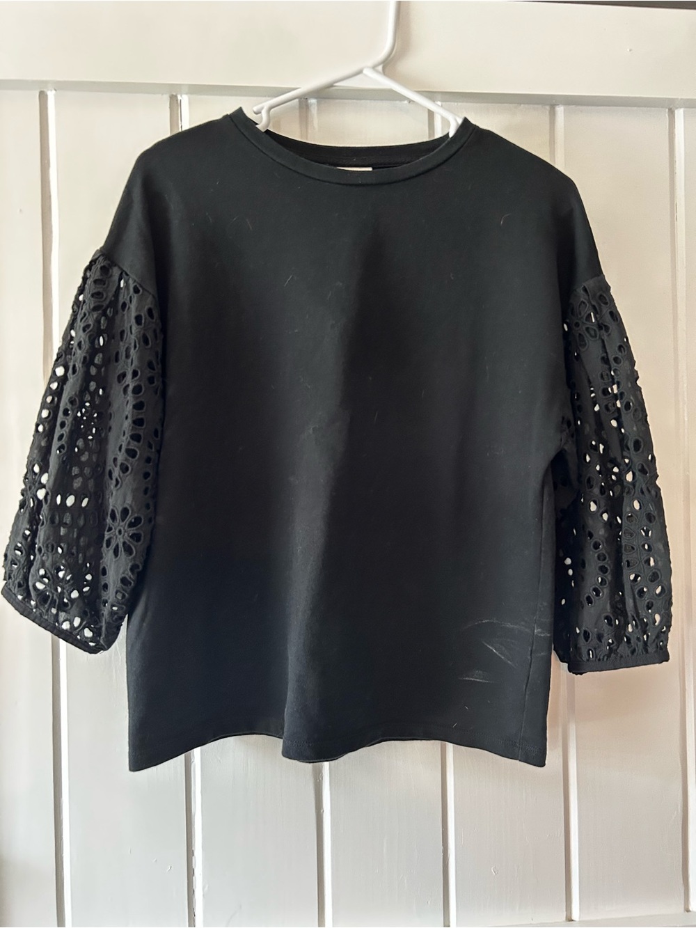 a new day | Black Round-Neck Knit Top